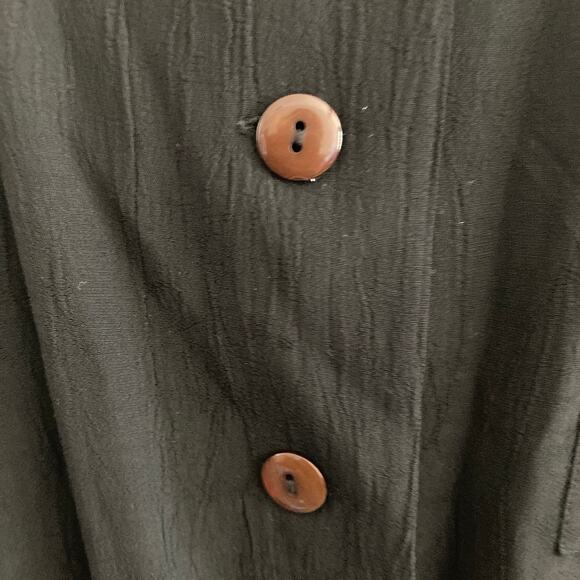 Ann Tjian for Kenar Shirt Womens Large Button Front Black - Picture 4 of 9